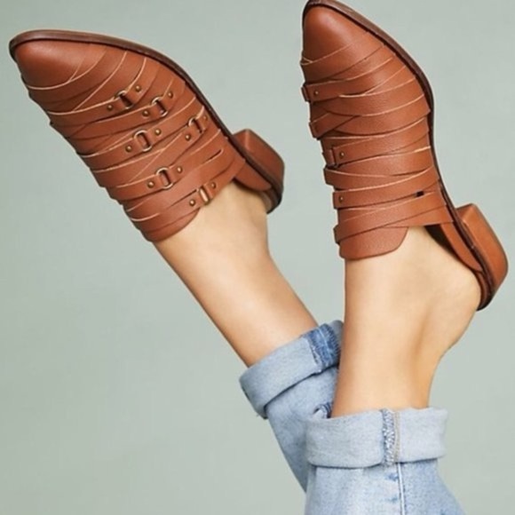 Kelsi Dagger Brooklyn Alchemy Strappy Leather Mule Size 7 - Picture 1 of 6